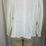 TALBOTS Woman 100% Cotton White Eyelet Lace Jacket Blazer Womens 16W Plus Size