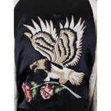 Pacsun Kendall & Kylie Eagles Roses Satin Bomber Jacket Womens M Boyfriend Look