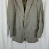 Vintage David Wood Man in Wool Tan Olive Green Sport Coat Blazer Jacket Mens 40