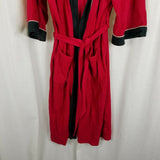 Harcourt Red & Black Velour Wrap Bath Robe Mens One Size OS Striped USA Smoking