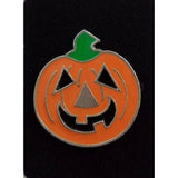 Orange Fall Pumpkin Lapel Brooch Safety Pin Jack-O-Lantern Halloween Jewelry