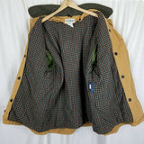 LL Bean Plaid Flannel Lined Insulated Winter Field Jacket Barn Coat Mens XL Tan