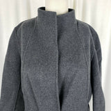 Talbots Wool Funnel Neck Single Button Blazer Jacket Womens 12 Charcoal Gray