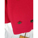 Calvin Klein Wool Long Peacoat Medium Length Coat Womens M Red Double Breasted
