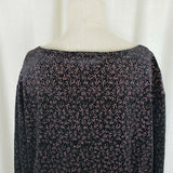 Elementz Stretch Jersey Knit Floral Metallic Top Shirt Tunic Blouse Womens 3X