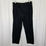 Talbots Classic Side Zip Black Velvet Brushed Cotton Pants Womens 16 Flat Front