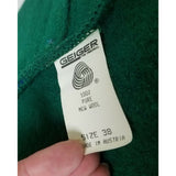 Geiger Austria Boiled Wool Crest Button Sweater Jacket Blazer Womens Green 38 8