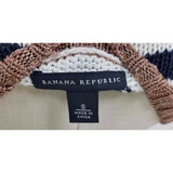 Banana Republic Nautical Striped Navy Blue White Metallic Knit Sweater Womens S