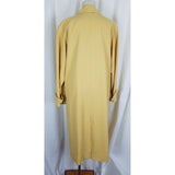 Vintage Claude Havrey Paris Long Maxi Placket Front Yellow Trench Coat Womens S