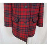 Vintage Pendleton '49ers Quilted Insulated Wool Plaid Mouton Fur Coat Womens S M