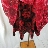Vintage Red Lace Avant Garde Twirl Fit & Flare Prom Formal Dress Womens S Black