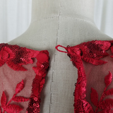 Vintage Red Lace Avant Garde Twirl Fit & Flare Prom Formal Dress Womens S Black
