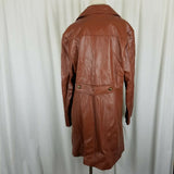 Vintage Alegre Donna Brown Leather Peacoat Coat Western Womens L Buttery Soft