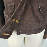 Adidas Germany Corduroy Blazer Jacket Womens M Chocolate Brown Knit Cuffs 2005