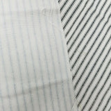 Screenprinted Striped Cotton Fabric Vintage 1/2 yards Black & White Pinstripes