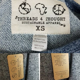 Threads 4 Thought Jersey Knit Sweatshirt Top Mottled Heathered Blue Womens XS
