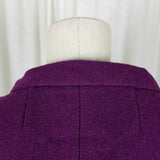 Vintage Handmade Wool Cowl Neck Mock Collar Blazer Jacket Womens L XL Toggle MCM