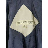 Vintage London Fog Brushed Cotton Windbreaker Shell Jacket Womens M Hooded Blue