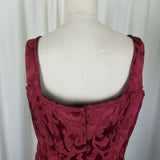 Handmade Brocade Bone-In Corset Top Bustier Steampunk Goth Goddess 1X 2X Maroon