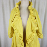J.Crew Ruffle Open Front Swing 3/4 Sleeve Long Jacket Coat Womens 4P Cotton Sun