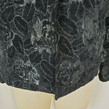Gloria Vanderbilt Floral Embroidered Tapestry Button Up Black Jacket Womens S