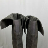 Vince Camuto Tall Knee Hi Gray Leather Fold Over Riding Boots Boho Womens 7.5