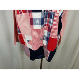Vintage Roamans Star American Flag Boyfriend Blazer Jacket Womens 4 USA Red Blue