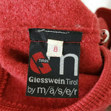 Giesswein Boiled Wool Red Cardigan Sweater Jacket Austria Tirol Maser Womens S 8