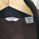 Izod Fleece Vest Full Zip Up Lightweight Mens M Choc Brown Outdoor Adventure