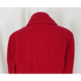 Calvin Klein Wool Long Peacoat Medium Length Coat Womens M Red Double Breasted