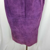 Richard Warren Purple Long Midi Boho Brushed Leather Suede Skirt Womens 8 Pencil