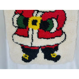 Vintage SANTA Claus Wool Latch Hook Christmas WALL HANGING Rug COMPLETED 21x26
