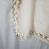 Vintage Colonial Pompom Fringe Curtains Drapery Panels 63in 70s 1 Pair Tie Backs