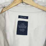 Nautica Cotton Quilted Fleece Lined Bomber Parka Jacket Mens XXL Zip Up Ivory