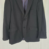 JF JFerrar Modern Fit Vegan Worsted Wool Black Sport Coat Jacket Blazer Mens 44R
