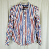 J.Crew Stretch Long Sleeve Pinstriped Stipe Button Down Up Shirt Top Womens S