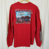 Harley Davidson Savannah GA on River St Long Sleeve Tee T-Shirt Mens XL Red 2010