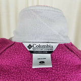 Columbia Fleece Full Zip Up Vest Pink and Gray Colorblock Womens L Outdoor