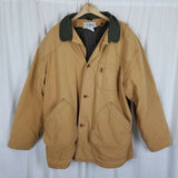 LL Bean Plaid Flannel Lined Insulated Winter Field Jacket Barn Coat Mens XL Tan