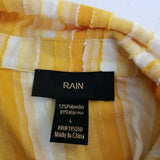 Rain Striped Sleeveless Button Up Tie Knot Waist Top Tunic Blouse Womens L White