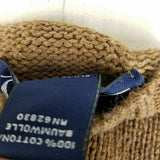 Lands End Direct Crew Neck Knit Sweater Womens M 10-12 Brown Japan Chocolate