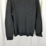 Mens Wearhouse Shawl Collar Sweater Mens M L Cardigan Patch Elbows Knit Charcoal