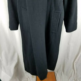 Larry Levine Black Cashmere Wool Long Maxi Swing Peacoat Womens 12 Velvet Collar
