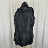 Navarree Leather Black Belted Patchwork Piecework Coat Jacket Womens L High Neck