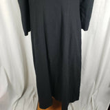 Smiley's Black Winter Wool Long Maxi Skater Peacoat Womens M L Velvet Collar