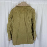 Sears Sportswear Vegan Faux Shearling Suede Western Peacoat Car Coat Mens 40 Tan