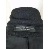 Kasper Black Mohair Wool Peacoat Overcoat Top Dress Coat Mens 38 Short Charcoal