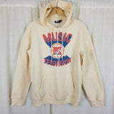 Vintage MTV Music Television Basketball Hoodie Pullover Sweatshirt Mens M Khaki