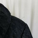 Laura Ashley Black Houndstooth Woven Short Button Up Peacoat Jacket Womens XL 3D