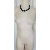 Speckled Black Glass Flat Circles Beads BEADED NECKLACE Contemporary Statement